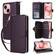 iPhone 15 Plus / 14 Plus Nine-card Slots Zipper Wallet Bag Leather Phone Case - Dark Purple