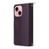 iPhone 15 Plus / 14 Plus Nine-card Slots Zipper Wallet Bag Leather Phone Case - Dark Purple
