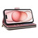 iPhone 15 Plus / 14 Plus Nine-card Slots Zipper Wallet Bag Leather Phone Case - Rose Gold