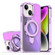 iPhone 15 Plus / 14 Plus Plating Gradient Discolor MagSafe Holder Phone Case - Clear Purple
