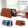 iPhone 15 Plus / 14 Plus Rhombic Texture Card Bag Phone Case with Short Lanyard - Brown