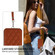 iPhone 15 Plus / 14 Plus Rhombic Texture Card Bag Phone Case with Short Lanyard - Brown