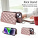 iPhone 15 Plus / 14 Plus Rhombic Texture Card Bag Phone Case with Short Lanyard - Rose Gold