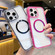 iPhone 15 Plus 3 in 1 Airbag CD Texture MagSafe Phone Case - Rose Red