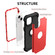 iPhone 15 Plus 3 in 1 Silicone Hybrid PC Shockproof Phone Case - Red