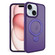iPhone 15 Plus 360 Degree Rotating MagSafe Magnetic Bracket Frosted Phone Case - Dark Purple