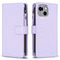 iPhone 15 Plus 9 Card Slots Zipper Wallet Leather Flip Phone Case - Light Purple