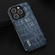 iPhone 15 Plus ABEEL Crocodile Texture Genuine Leather Phone Case - Blue