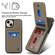 iPhone 15 Plus AwQuer Vertical Flip Card Bag Holder Leather Phone Case - Grey