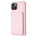 iPhone 15 Plus BF25 Square Plaid Card Bag Holder Phone Case - Pink
