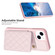 iPhone 15 Plus BF25 Square Plaid Card Bag Holder Phone Case - Pink