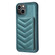iPhone 15 Plus BF26 Wave Pattern Card Bag Holder Phone Case - Green