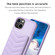 iPhone 15 Plus BF26 Wave Pattern Card Bag Holder Phone Case - Purple