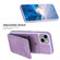 iPhone 15 Plus BF28 Frosted Card Bag Phone Case with Holder - Purple