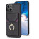 iPhone 15 Plus BF29 Organ Card Bag Ring Holder Phone Case - Black