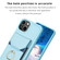 iPhone 15 Plus BF29 Organ Card Bag Ring Holder Phone Case - Blue
