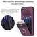 iPhone 15 Plus BF29 Organ Card Bag Ring Holder Phone Case - Dark Purple