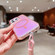 iPhone 15 Plus Bright Shadow Magsafe Discoloration Phone Case with Wrist Strap - Pink