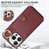 iPhone 15 Plus Brushed Texture Wallet Ring Holder Phone Case - Wine Red