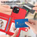 iPhone 15 Plus Button Card Bag RFID Anti-theft Phone Case - Red