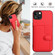 iPhone 15 Plus Button Card Bag RFID Anti-theft Phone Case - Red