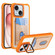 iPhone 15 Plus Card Bag Holder Acrylic Hybrid TPU Phone Case - Orange