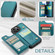 iPhone 15 Plus CaseMe C22 Card Slots Holder RFID Anti-theft Phone Case - Blue Green