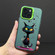 iPhone 15 Plus Color Ink Frosted PC+TPU Phone Case - Black Cat