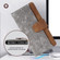 iPhone 15 Plus Color Stitching Skin Feel Leather RFID Blocking Phone Case - Grey