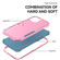iPhone 15 Plus Commuter Shockproof TPU + PC Phone Case - Pink+Grey Green