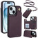 iPhone 15 Plus Crossbody Dual-Buckle Wallet Back Leather Phone Case - Dark Purple
