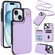 iPhone 15 Plus Crossbody Dual-Buckle Wallet Back Leather Phone Case - Light Purple