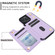 iPhone 15 Plus Crossbody Dual-Buckle Wallet Back Leather Phone Case - Light Purple