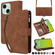 iPhone 15 Plus Crossbody Multi-card Slot Wallet Zipper Leather Phone Case - Brown