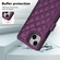 iPhone 15 Plus Crossbody Multifunction Rhombic Leather Phone Case - Dark Purple