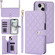 iPhone 15 Plus Crossbody Multifunction Rhombic Leather Phone Case - Purple