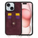 iPhone 15 Plus Crossbody Skin Card Bag Lanyard Phone Case - Red