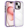 iPhone 15 Plus Crystal TPU Hybrid PC Phone Case - Transparent Purple
