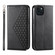 iPhone 15 Plus Cubic Grid Calf Texture Magnetic Leather Phone Case - Black