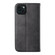 iPhone 15 Plus Cubic Grid Calf Texture Magnetic Leather Phone Case - Black