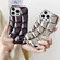 iPhone 15 Plus Curved Plaid Plated Metallic Paint TPU Phone Case - Silver