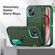 iPhone 15 Plus Defender Gen2 Rugged PC + Silicone Phone Case with Holder - Dark Green+Cyan
