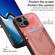 iPhone 15 Plus Denim Texture Leather Skin Phone Case with Card Slot - Pink