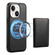 iPhone 15 Plus Denior Cowhide Texture Leather MagSafe Detachable Wallet Phone Case - Black