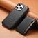 iPhone 15 Plus Denior Cowhide Texture Leather MagSafe Detachable Wallet Phone Case - Black