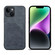 iPhone 15 Plus Denior PU Dual Card Slot Back Cover Phone Case - Grey