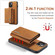 iPhone 15 Plus DG.MING M1 Series 3-Fold Multi Card Wallet Leather Phone Case - Brown