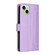 iPhone 15 Plus Diamond Lattice Leather Flip Phone Case - Light Purple