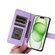 iPhone 15 Plus Diamond Lattice Leather Flip Phone Case - Light Purple