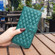 iPhone 15 Plus Diamond Lattice Wallet Flip Leather Phone Case - Green